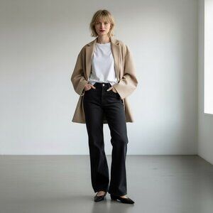 Abercrombie Fitch Womens Size 26 Black Denim The Vintage High Rise Flare Jeans